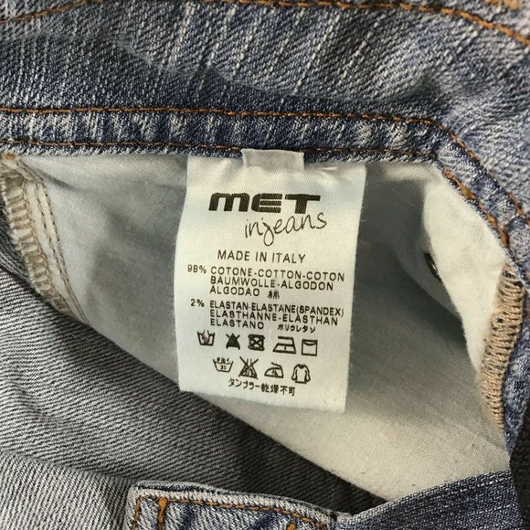 MET In Jeans Women's Skinny Fit Rhinestone Pockets Blue Jeans Casual Size 24 - Picture 11 of 12